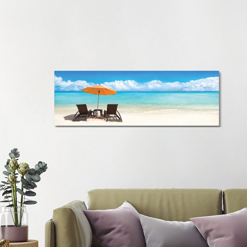 Summer Vacation At The Beach by Jan Becke - Wrapped Canvas Panoramic Print, 121.92 cm H x 40.64 cm W