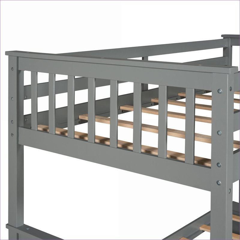 Lit superposé simple au-dessus d'un lit simple en bois de pin sans sommier requis pour chambre d'amis