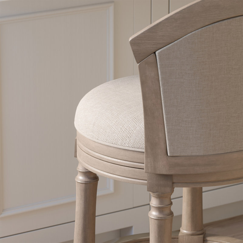 Tabouret de bar 26 po Emily, Gris, Beige, Tabouret de comptoir (assise à une hauteur de 26 