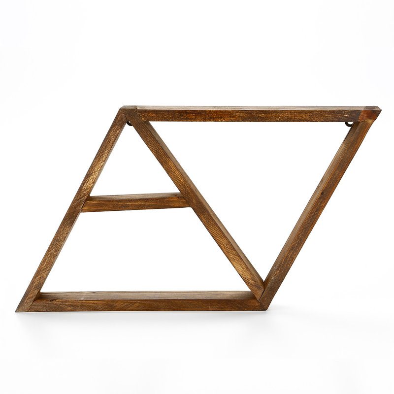 8 Piece Triangle Solid Wood Floating Shelf