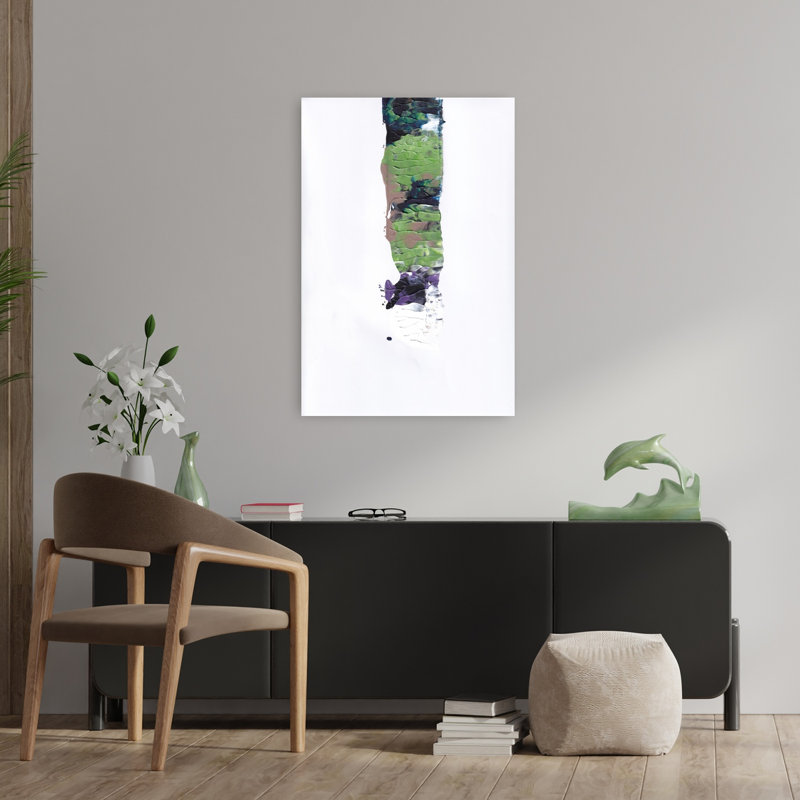 Green abstract art Abstract Contemporary Lilac Wall Art Print 1 Piece Wrapped Canvas Wall Art, 91.44cm H x 60.96cm W