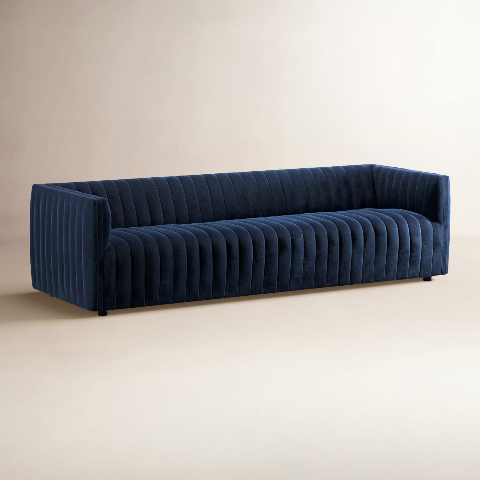 Brandt 97" Tuxedo Arm Sofa, Sapphire Navy, 26.5" H x 97" W x 35" D