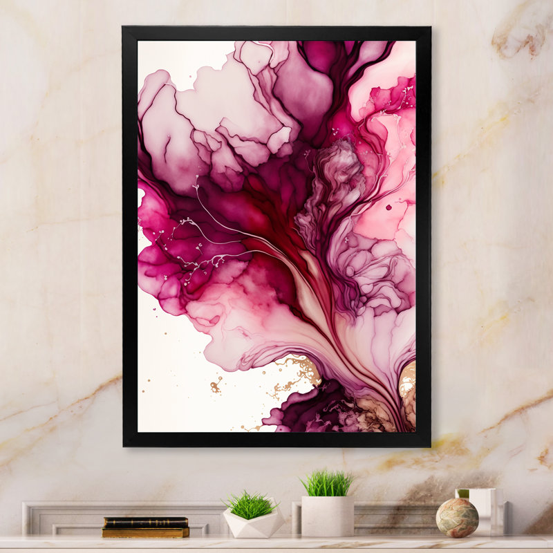 «Eruption Of Rasberry Blush Joy III», reproduction sur toile, Impression noire sur toile encadrée, 20" H x 12" W
