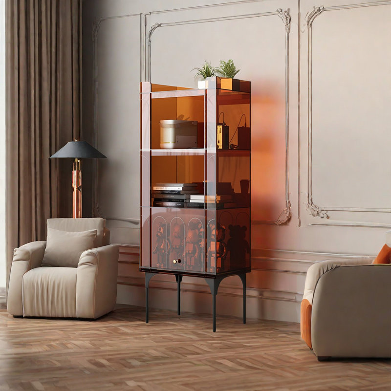 Modern Simple Accent Cabinet Dining Cabinet, Amber