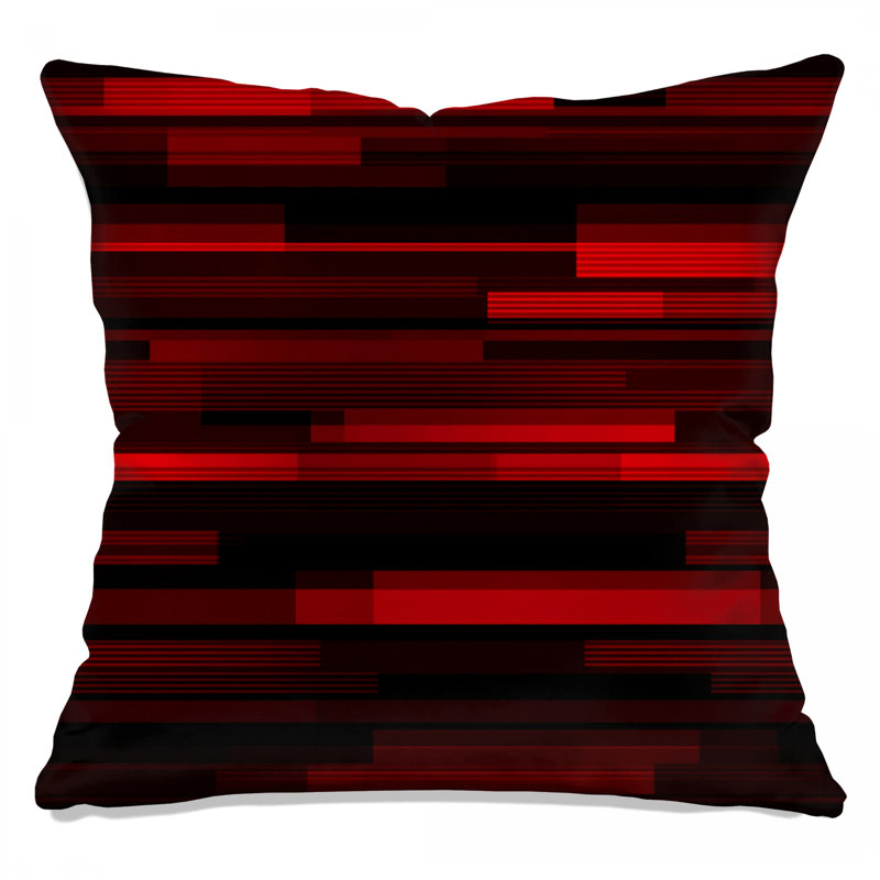 Coussin Red Stripes, 16 po x 16 po