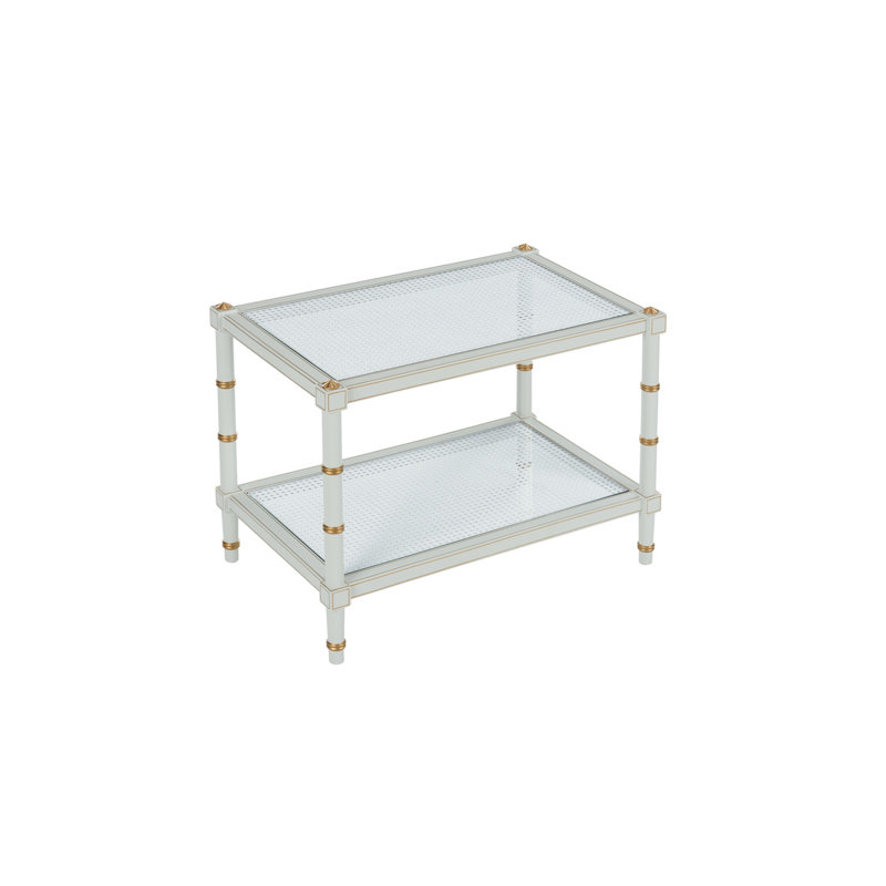 Conner Cane Cocktail Table, Gray/Gold