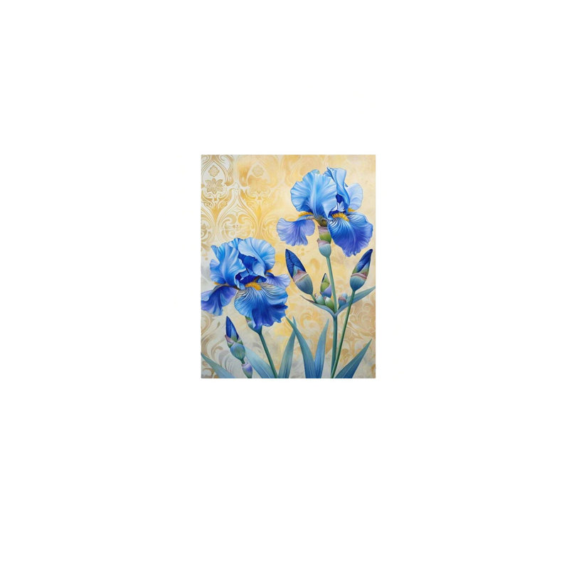 Art mural en toile bleue et mauve 24 "x 36"