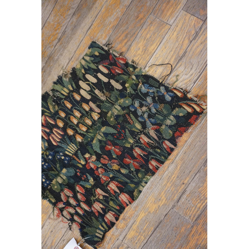 Antique Tapestry Small Scatter Size Wool & Silk Black Rug