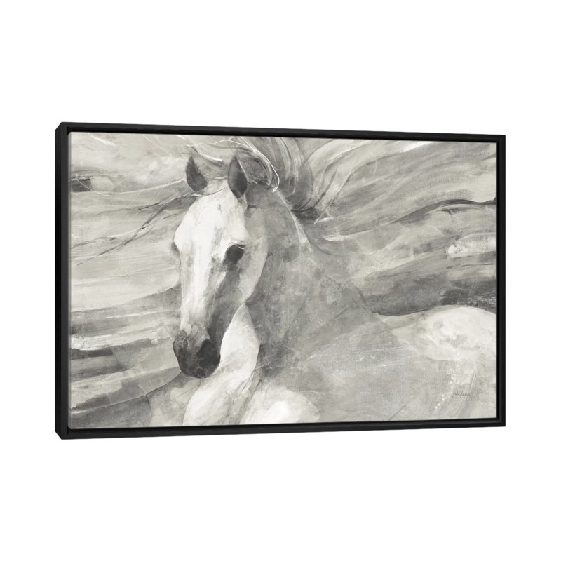 « poseidon neutre », impression sur toile, H 18 po x l 26 po x P 1,5 po, Toile avec cadre noir, Pas de tapis