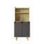 Armoire polyvalente de 61 po de hauteur avec tablettes et pieds en bois-1746029848