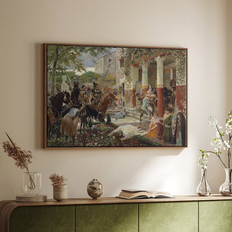 L'attaque des Tartares, v. 1938 - Georges-Antoine Rochegrosse, toile tendue avec châssis, 24 po x 36 po, Noyer