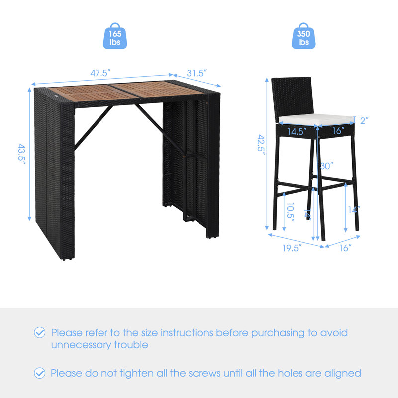 Arbrianna 4 - Person Rectangular Bar Height Dining Set