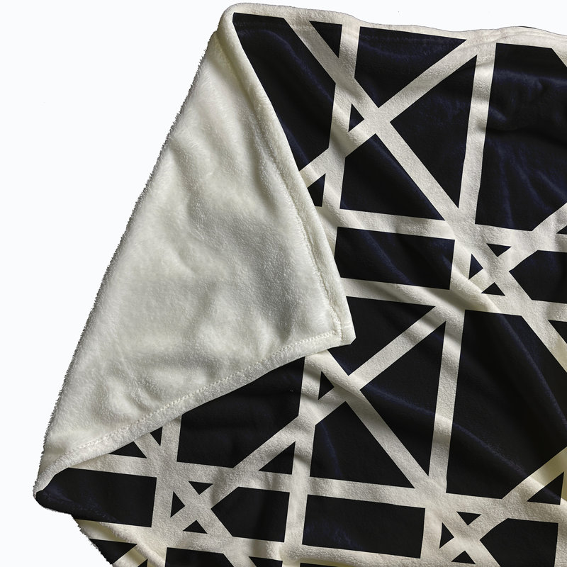 Emme Geometric Blanket, Navy