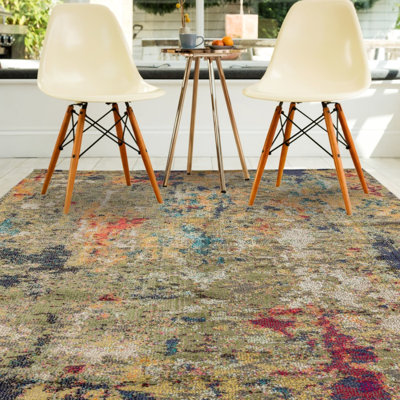 Modern Easy To Clean Abstract Rug For Dining Room