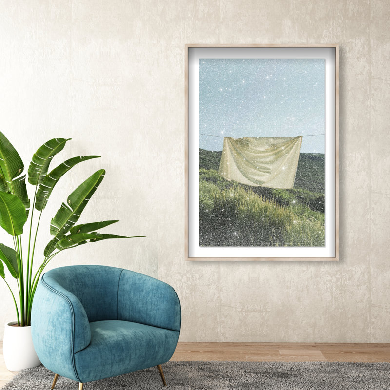Floating Cotton I Shadowbox Bath & Laundry Print by Oliver Gal, Black Frame, 10 x 15, 55.5"H x 37.5"W, Natural Oak Shadowbox