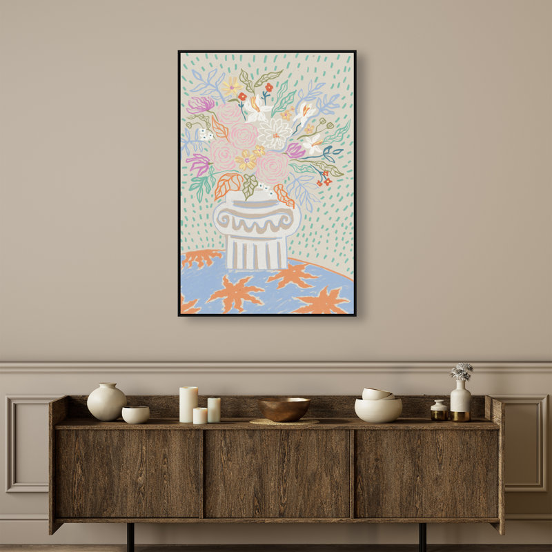 Summer Arrangement Print by Oliver Gal, 25"H x 17"W, Black Floater Frame