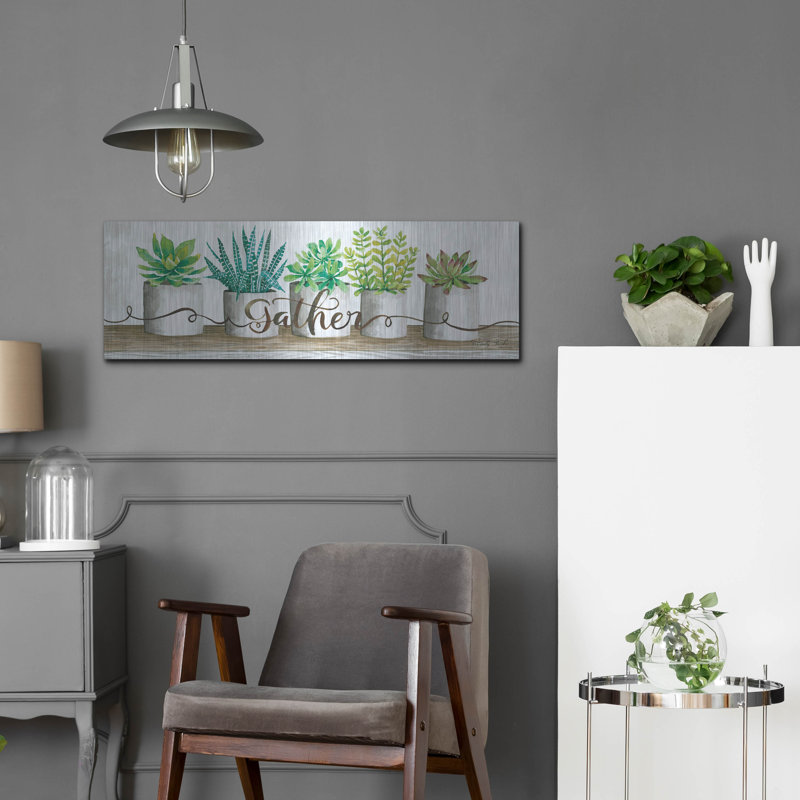 «Gather Succulent Pots» par Cindy Jacobs, H 12 po x l 36 po