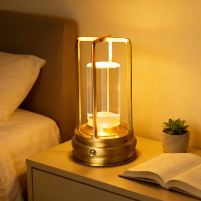 Rechargeable Cordless Metal Table Lamp - Portable LED Desk Lamp With 3 Color Temperatures & Stepless Dimming, Battery Powered For Indoor Outdoor, Bedroom, Office, Camping