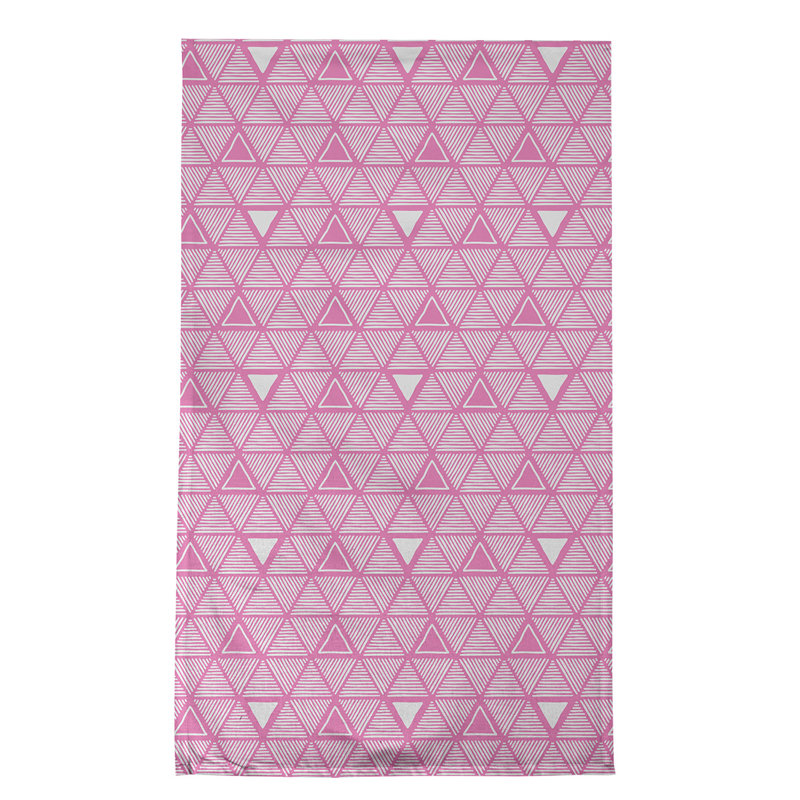 Torchon triangle dessiné à la main, Rose / blanc, Polyester sergé