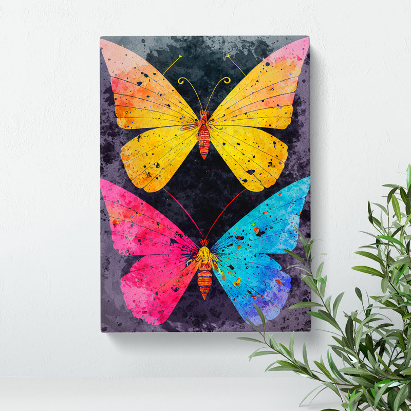 XC1022-1544X Colourful Butterflies No.3 - Wrapped Canvas Print, 60cm H x 40cm W x 3cm D