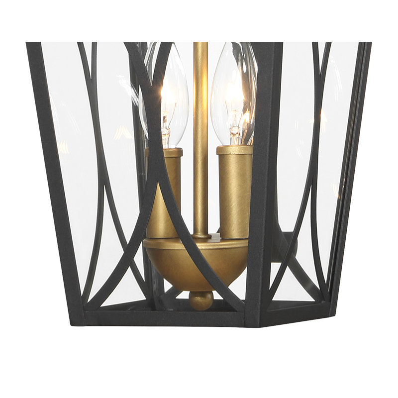 Minka Lavery Cardigan - 2 Light Outdoor Wall Mount In Sand Coal Black & Olden Brass Finish