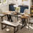 70.87'' Rectangle Dining Table For 6-8 People, Wooden Kitchen Table or Brown Tables with Metal Legs-1126592239