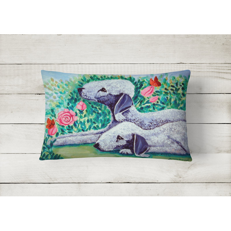 Bedlington Terrier Outdoor Reversible Throw Pillow