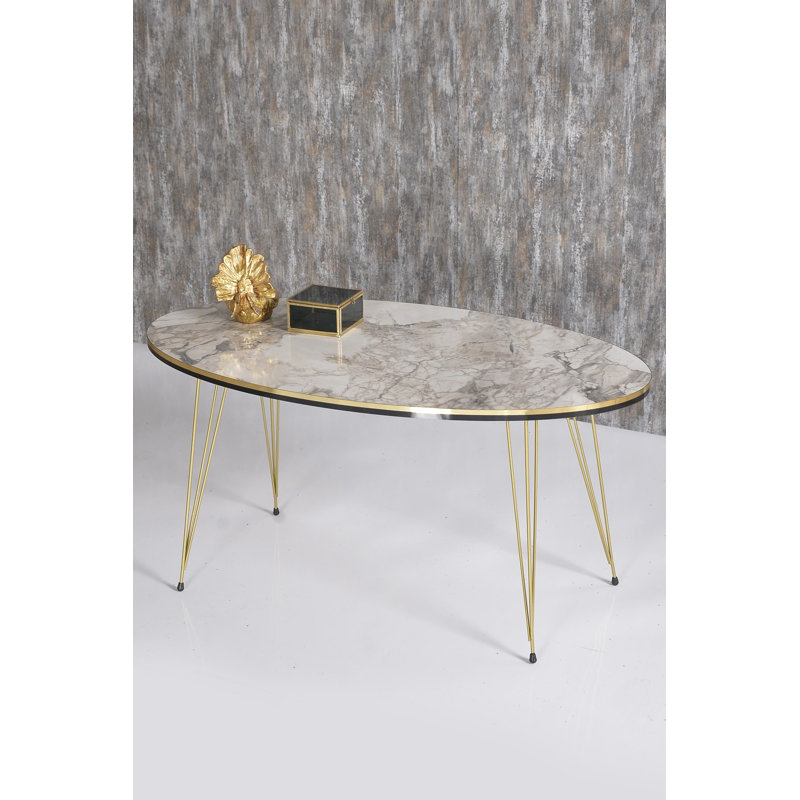 Luka Living Room Table Set, White Marble