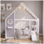 Lit simple avec glissade, bande lumineuse à DEL et panneau avant, mauve - lit plateforme en bois pour enfants-594253161