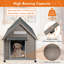 Niche pour chien d'extérieur, chenil en bois avec pieds surélevés, gris-1402691541