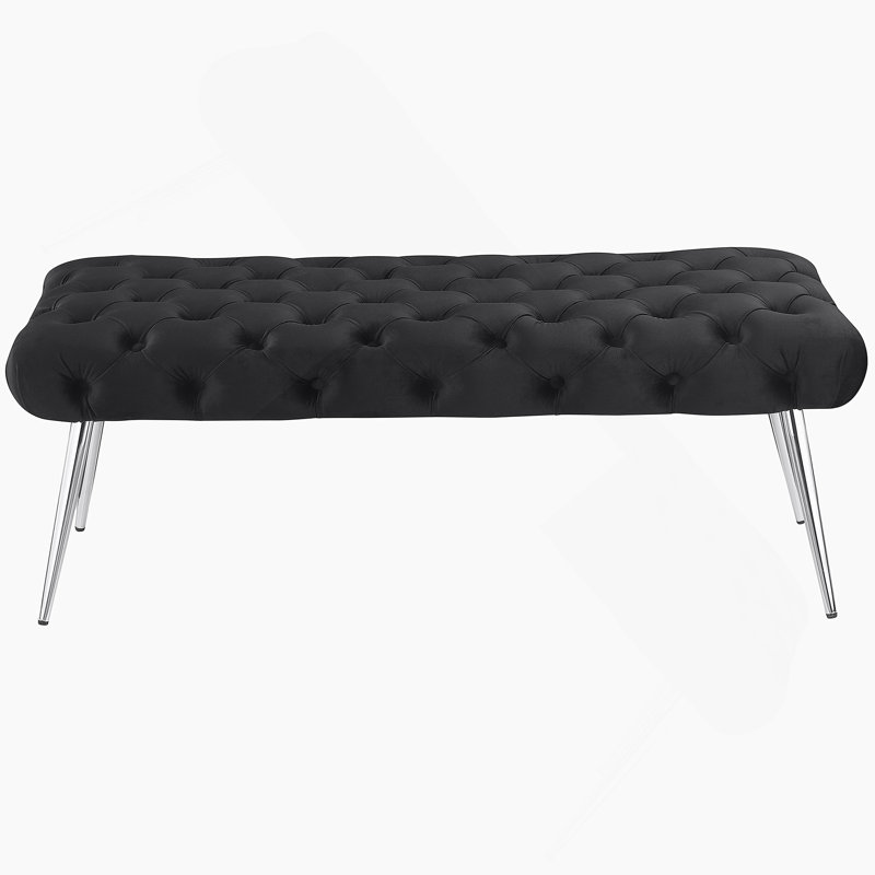 Banc rembourré noir Galiano, Noir
