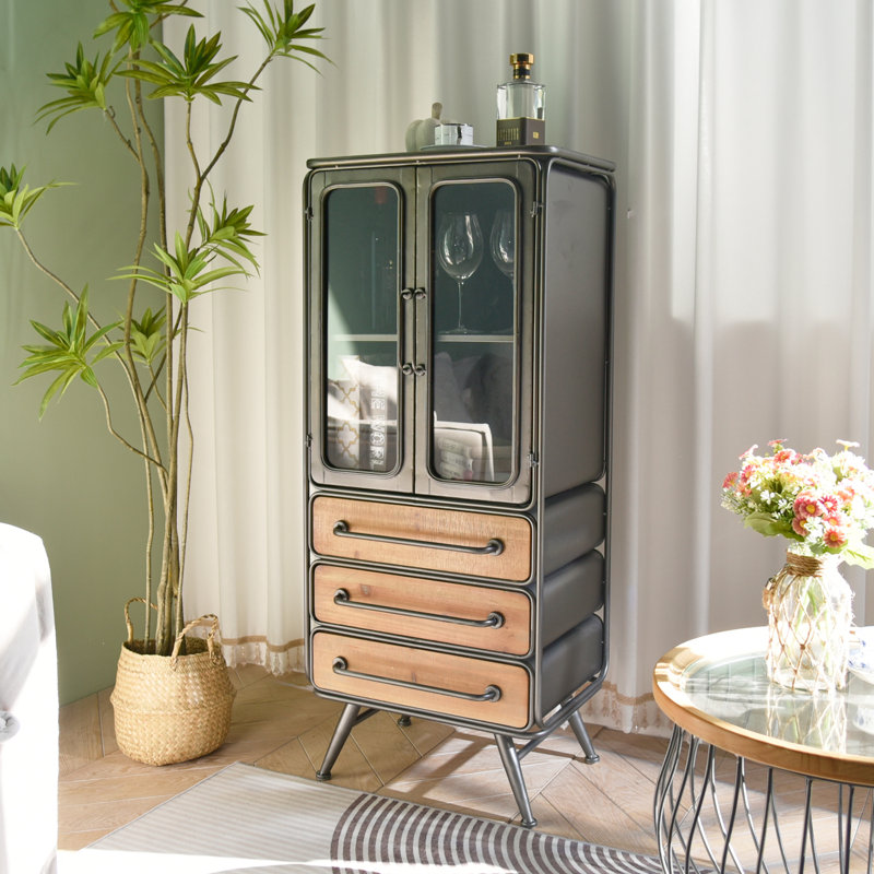 Buffet décoratif vintage avec porte en verre Accent