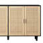 Armoire de rangement élégante et fonctionnelle en rotin à 4 portes 62,20 po, pour la chambre à coucher, le salon, le bureau, facile à assembler