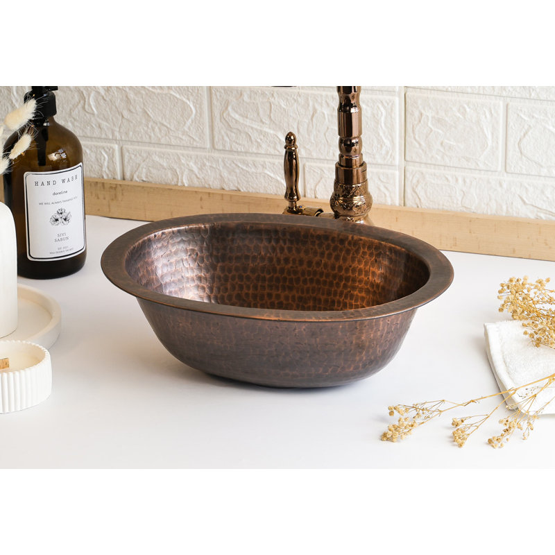Handmade Hammered Dark Copper Kitchen Sink – Pure Solid Copper by ALFIQ