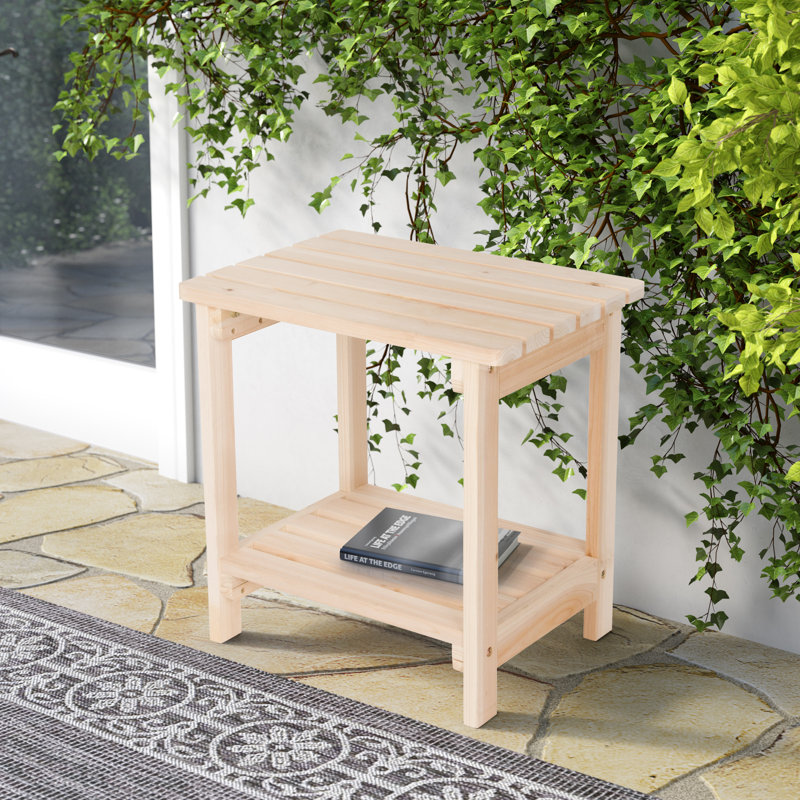 Casner Rectangular Cedar Outdoor Side Table , 14'' in. W 20'' in. D, Natural