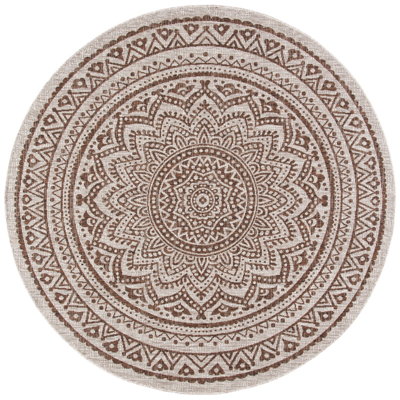 Amedee Performance Floral Indoor/Outdoor Area Rug, Round 9'