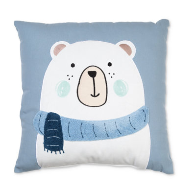  Polar Bear with Scarf Throw Pillow