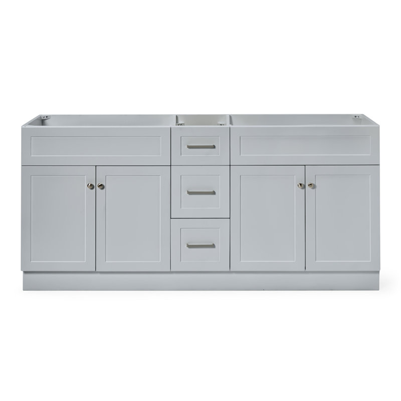 Paulla 72" Double Bathroom Vanity Base Only, Gray