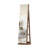 360° Swivel Jewelry Cabinet with Full Length Mirror, Lockable Storage, and Interior Lighting, Light Walnut Finish