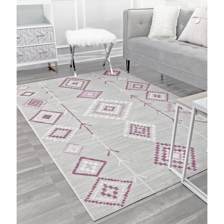 Bodrum Tribal Native Fuschia Area Rug