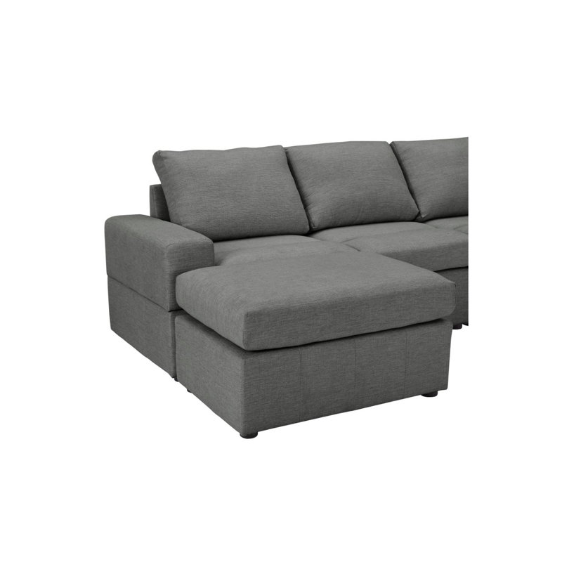 Savino 4 Seater Sofa & Chaise, Dark Grey