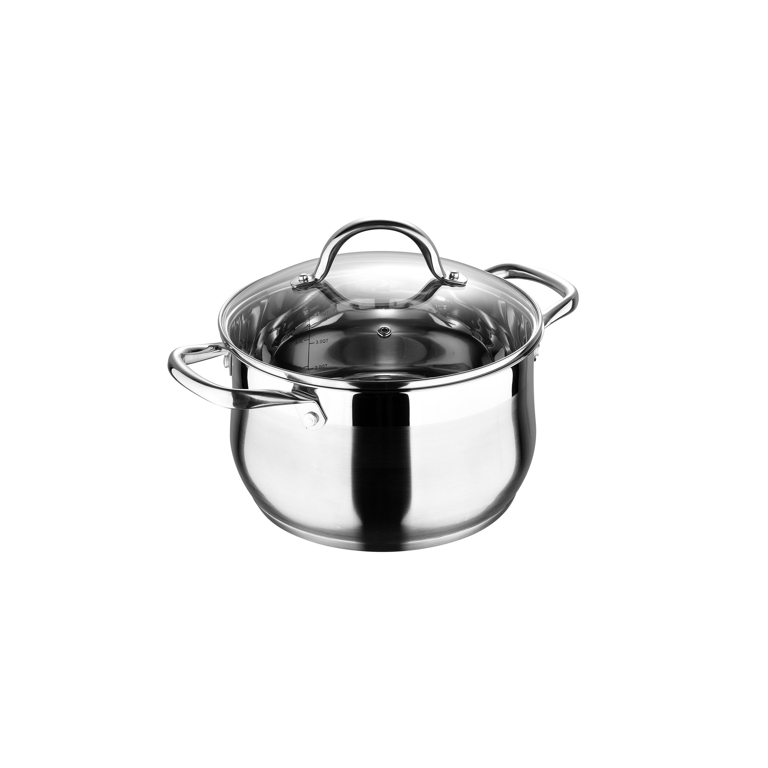 New CALPHALON 3-Ply Stainless Steel 5Qt Stockpot Dutch Oven with Glass Lid  Cover