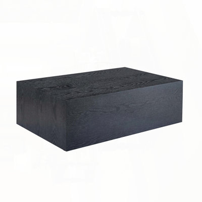 Black Wood Grain MDF Coffee Table – No Assembly Required