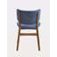 Chaise d'appoint rembourrée bleue et noyer (ensemble de 2)