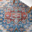 Tucson Vintage Look Machine Washable Non-Slip Area Rug in Rust & Blue-1392605307