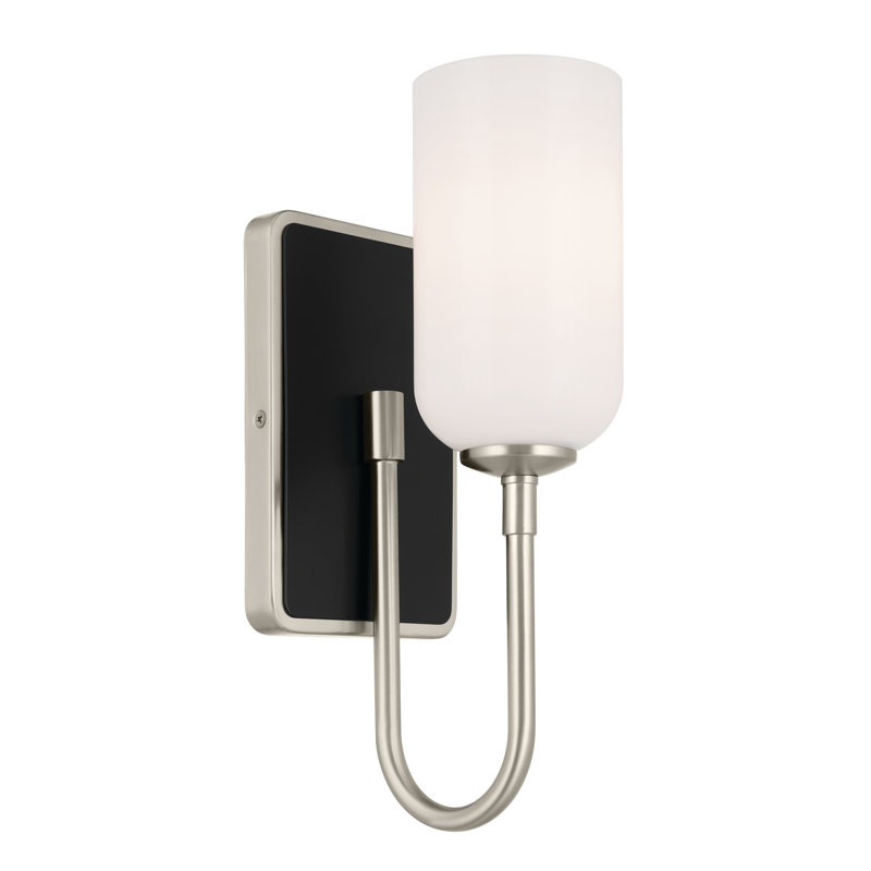 Steel Armed Sconce, Champagne Bronze/Black