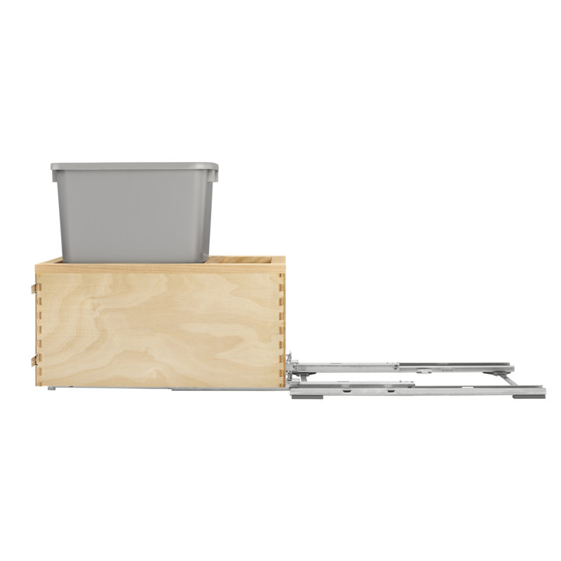 Rev-A-Shelf Wood Pullout Trash Can Container(s) for Kitchen Cabinets with Soft-Close, Capacity = 35 Qt, Width = 12"W