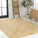 Duglas Traditional Mediterranean Tile Design Yellow/Cream Indoor/Outdoor Rug