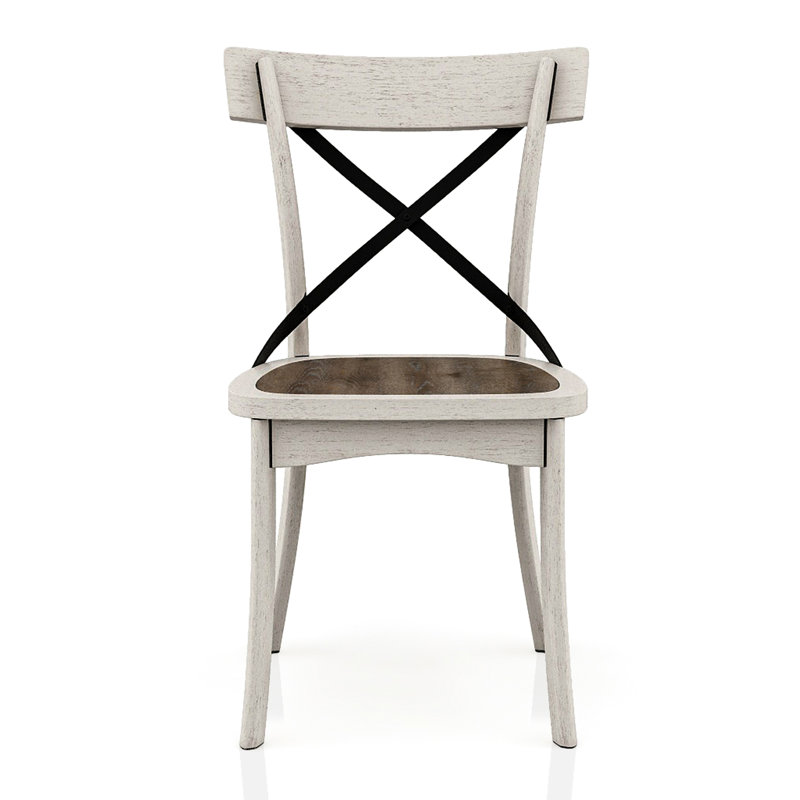 Stathelle Cross Back Side Chair in Antique White