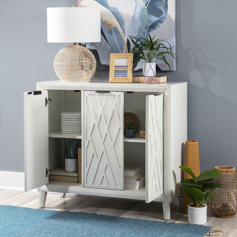 Alta 36'' Tall 3 - Door Accent Cabinet, White